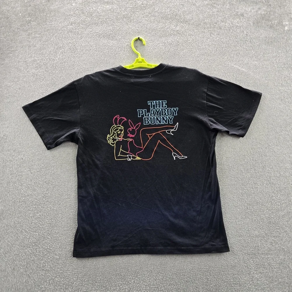 Playboy By Pacsun Men Shirt M‎ Black Graphic Print Bunny Logo